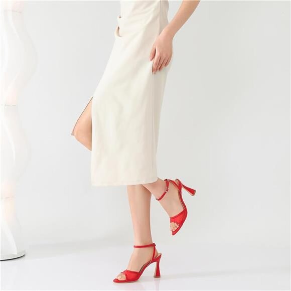 High Heels for Women Red Mesh - Picture 5 of 7